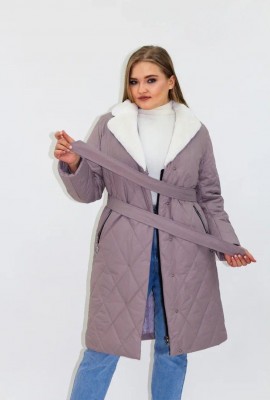 Демисезонная женская куртка осень-весна-еврозима 2816 - розовый
