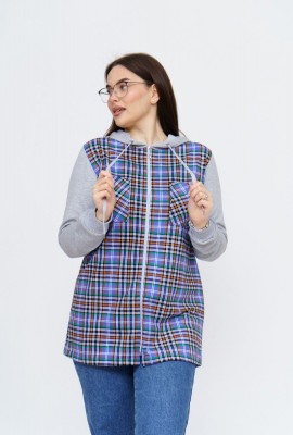 Рубашка женская Азарт - василек-клетка