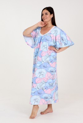 Сорочка Фламинго 2 голубой кулирка