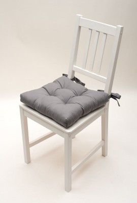 Сидушка на стул с завязками, саржа арт.2764 - графит
