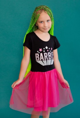 Платье 22764 Barbie кор. рукав - фуксия