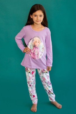 Пижама 22762 Barbie дл. рукав - лиловый