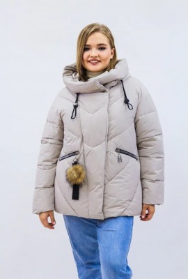 Зимняя женская куртка еврозима-зима 2876 - бежевый
