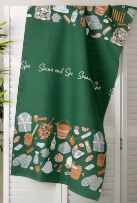 Полотенце пляжное Сауна и спа - зеленый