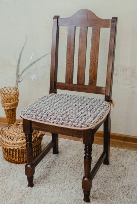 Сидушка на стул квадратная 43х43 - коричневый-плетенка