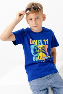 футболка детская с принтом 7444 - синий