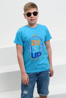 футболка детская с принтом 7445 - голубой