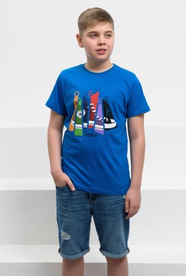 футболка детская с принтом 7445 - синий