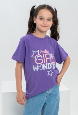 футболка детская с принтом 7449 - фиолетовый