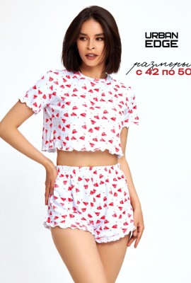 Женская пижама с шортами НП0009 - белый