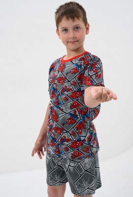 Пижама Кумир детская короткий рукав с шортами - серый