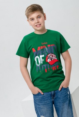 футболка детская с принтом 7446 - зеленый