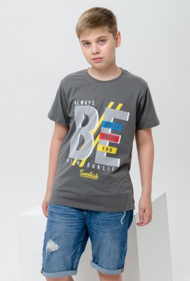 футболка детская с принтом 7446 - серый