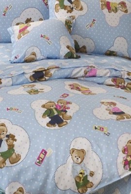 Детский КПБ сатин в кроватку Веселые Мишки