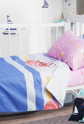 Детский КПБ поплин в кроватку на резинке Тотошка 2