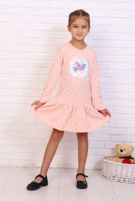 Платье Неженка Фламинго дл.рукав - персиковый