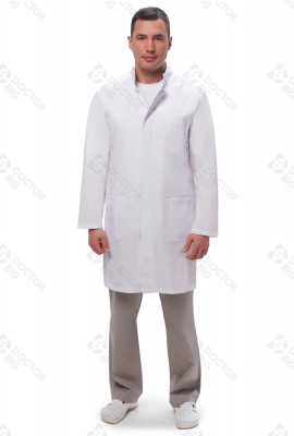 Халат медицинский мужской длинный рукав на кнопках 550 тиси