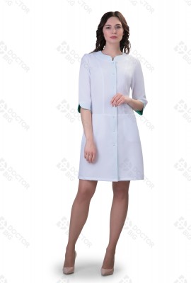Халат медицинский женский с рукавом 3-4 на кнопках 214 стрейч