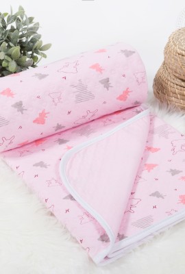 Одеяло-покрывало трикотажное детское Мишки-малышки розовый