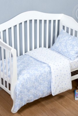 Детский КПБ поплин в кроватку Звездочет (голубой)