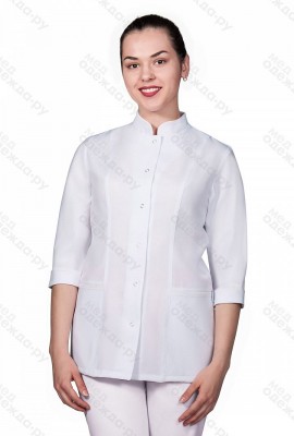 Куртка медицинская женская с рукавом 3-4 на кнопках 306 стрейч