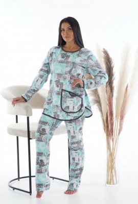 Пижама София футер с начесом, 64 размер