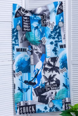 Пляжное полотенце Серфинг - синий