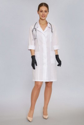 Халат медицинский женский (длинный рукав, на пуговицах) 219Г тиси