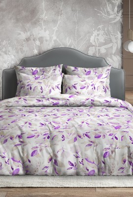 Поплин КПБ Евро Акварельный цветок фиолетовый (Полукороб)