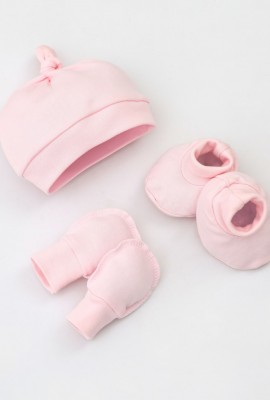 Комплект грудничковый интерлок 3 предмета КПЛ-ИГР-розовый - розовый
