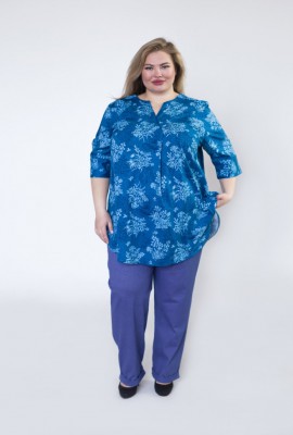 Рубашка Жизель джинс кулирка, 66 размер