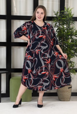 Платье Верона абстракция кулирка, 62 размер