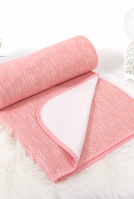 Одеяло-покрывало трикотажное Бусы розовые
