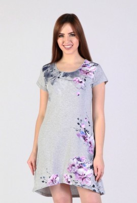 Платье Япония , серое меланж, размер 58