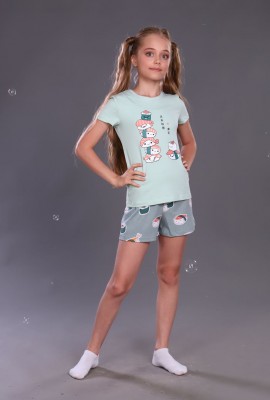 Пижама для девочки Суши-роллы ПД-009-044 - полынь
