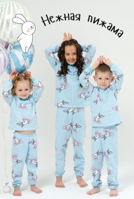 Пижама Степашка детская с начесом - голубой