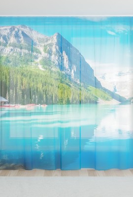 Фототюль из вуали Домик у голубого озера