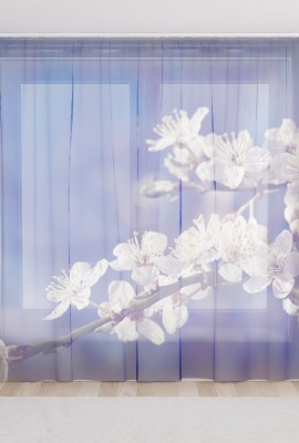 Фототюль из вуали Весеннее цветение