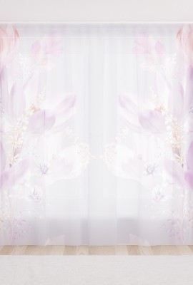 Фототюль из вуали Нарисованные цветочки 6