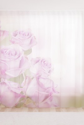 Фототюль из вуали Романтический букетик роз