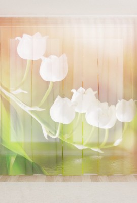 Фототюль из вуали Цветки ландыша