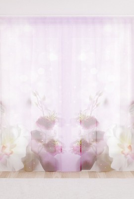 Фототюль из вуали Цветы Эдема