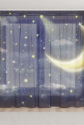 Фототюль из вуали Звезды с месяцем