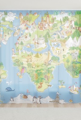 Фототюль из вуали Карта мира