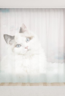 Фототюль из вуали Кошка модель