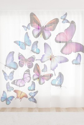Фототюль из вуали Яркие бабочки 4