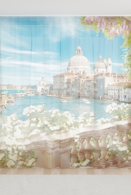 Фототюль из вуали Балкон в Венеции