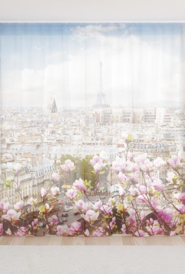 Фототюль из вуали Магнолии в париже