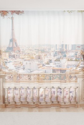 Фототюль из вуали Парижский балкон 3