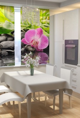 Набор для кухни фотошторы + скатерть Несравненная орхидея